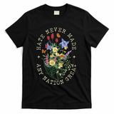 Hate Never Made Any Nation Great Anti Trump Vintage Flowers T-Shirt - Black
