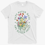 Hate Never Made Any Nation Great Anti Trump Vintage Flowers T-Shirt - White