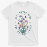 Hate Never Made Any Nation Great Anti Trump Floral Butterflies T-Shirt - White