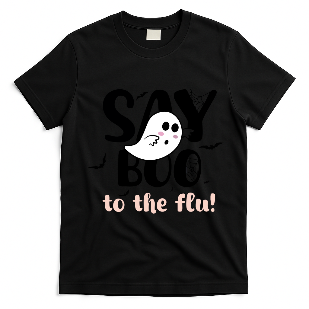 Halloween Nurse Say Boo To The Flu T-Shirt - Black