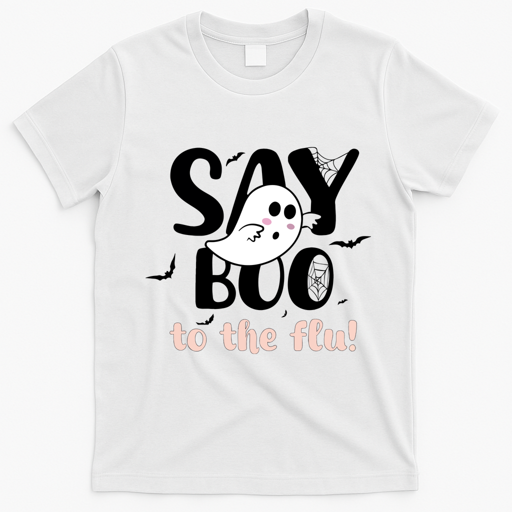 Halloween Nurse Say Boo To The Flu T-Shirt - White