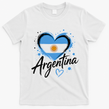 Heart of Argentina Graphic for Proud Fans T-Shirt - White