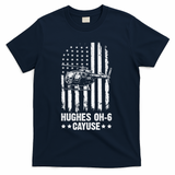 Hughes OH-6 Cayuse American Flag Helicopter T-Shirt - Navy