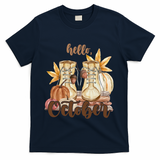 Hello October Fall Lover T-Shirt - Navy