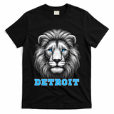 Head Of Lion With Blue Eyes Detroit Michigan Football Fan T-Shirt