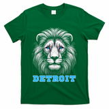 Head Of Lion With Blue Eyes Detroit Michigan Football Fan T-Shirt