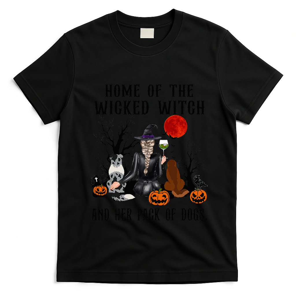 Home Of The Wicked Witch And Her Pack Of Dog T-Shirt - Black