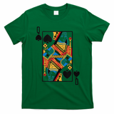 Halloween Playing Card Costume QUEEN Of SPADES T-Shirt - Irish Green