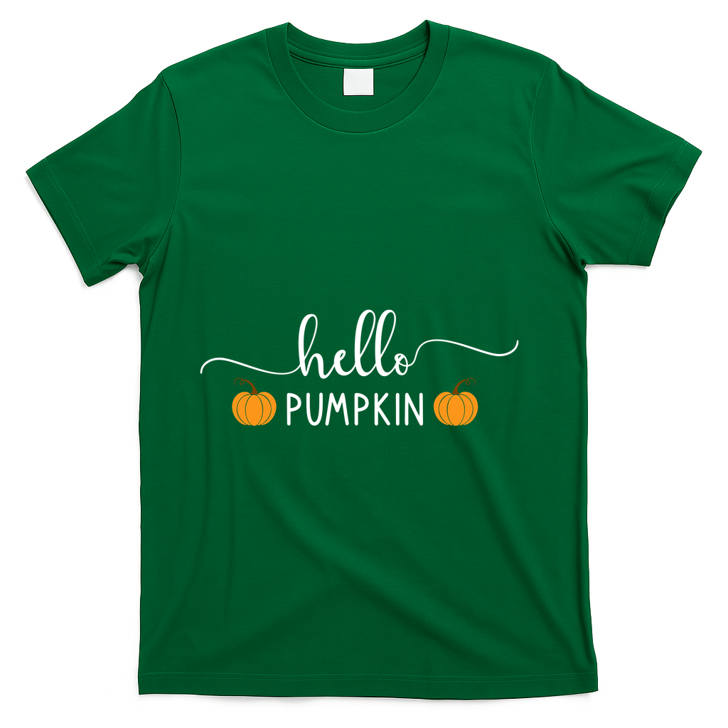Hello Pumpkin Cute Fall T-Shirt - Green