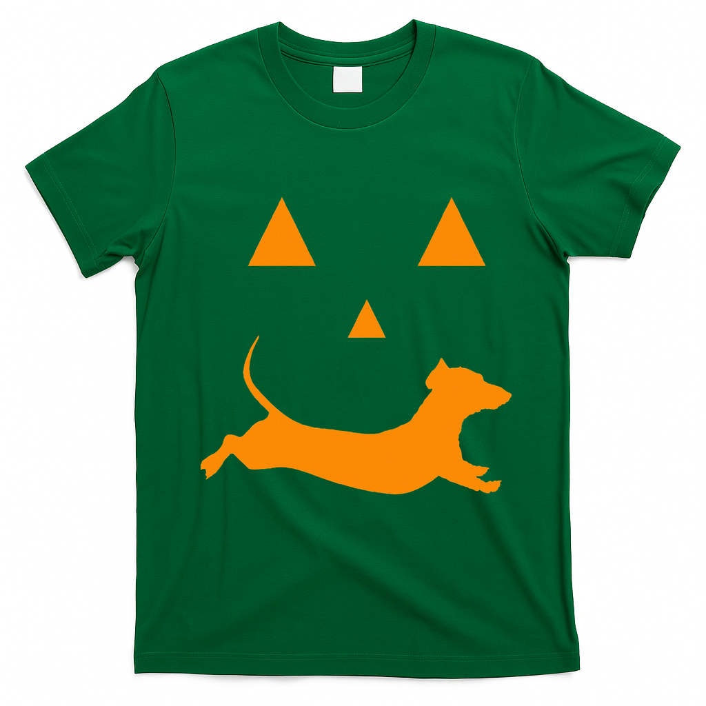 Halloween Pumpkin Dachshund Jackolantern Costume T-Shirt - Irish Green