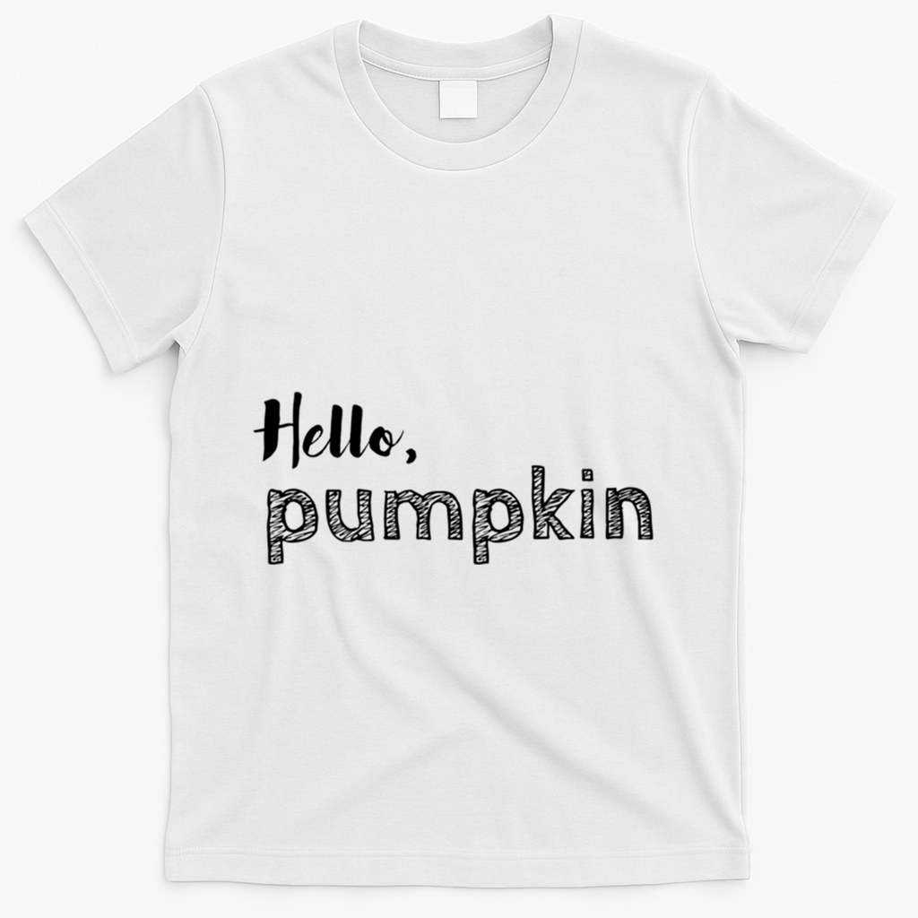 Hello Pumpkin Fall Inspired Autumn Gift T-Shirt - White