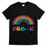 Hello Pre K Rainbow Back To School Teacher Student T-Shirt - Black