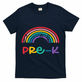 Hello Pre K Rainbow Back To School Teacher Student T-Shirt - Navy
