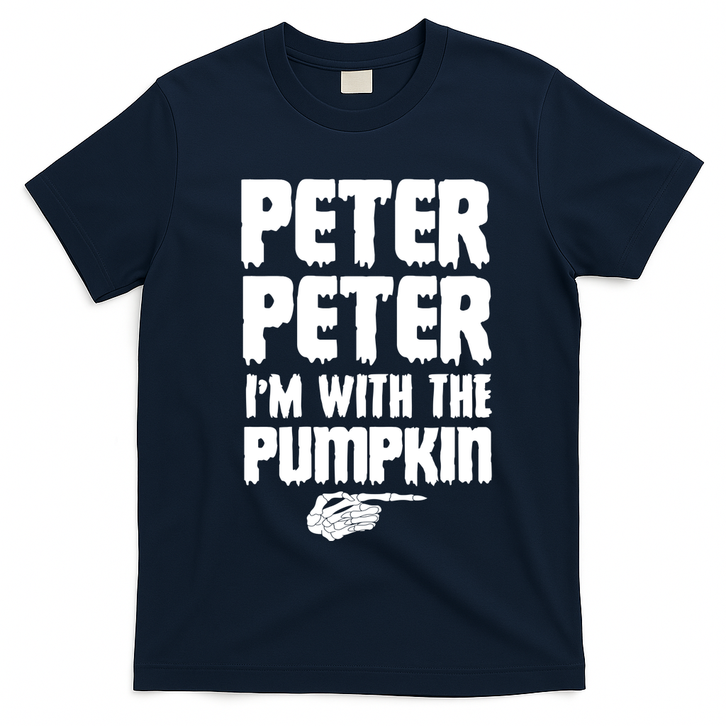 Halloween Peter Peter IM With The Pumpkin T-Shirt - Navy Blue