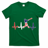 Home Run Baseball Flag Baseball Heartbeat T-Shirt