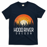 Hood River Oregon Or Retro 80s Vintage Christmas T-Shirt - Navy Blue
