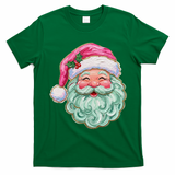 Hand-painted Retro Santa Claus Christmas Cute T-Shirt - Irish Green