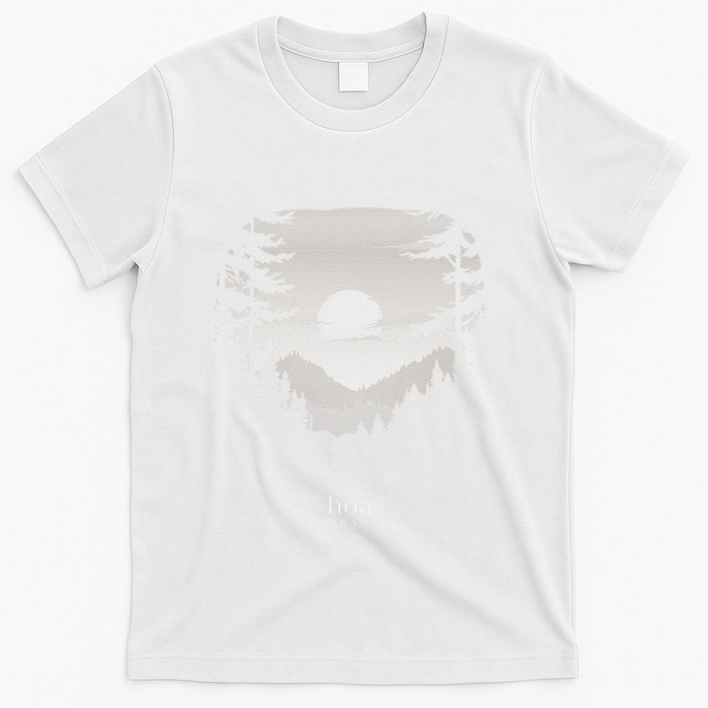 Hoa Season Autumn Fall Mist Trendy Graphic T-Shirt - White