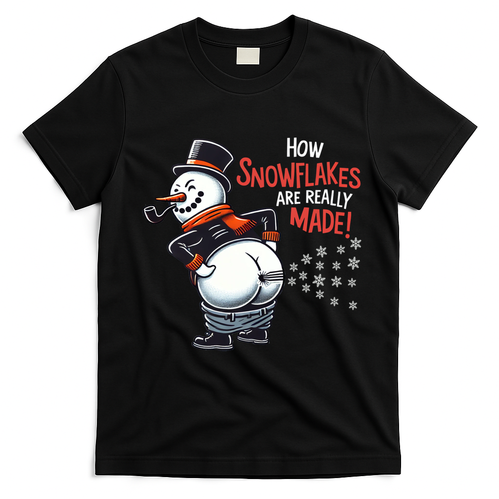 How Snowflakes Are Really Made Christmas Funny Snow Funny Gift T-Shirt - Black