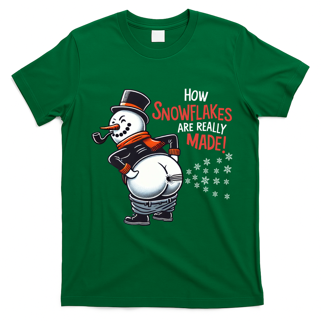 How Snowflakes Are Really Made Christmas Funny Snow Funny Gift T-Shirt - Irish Green