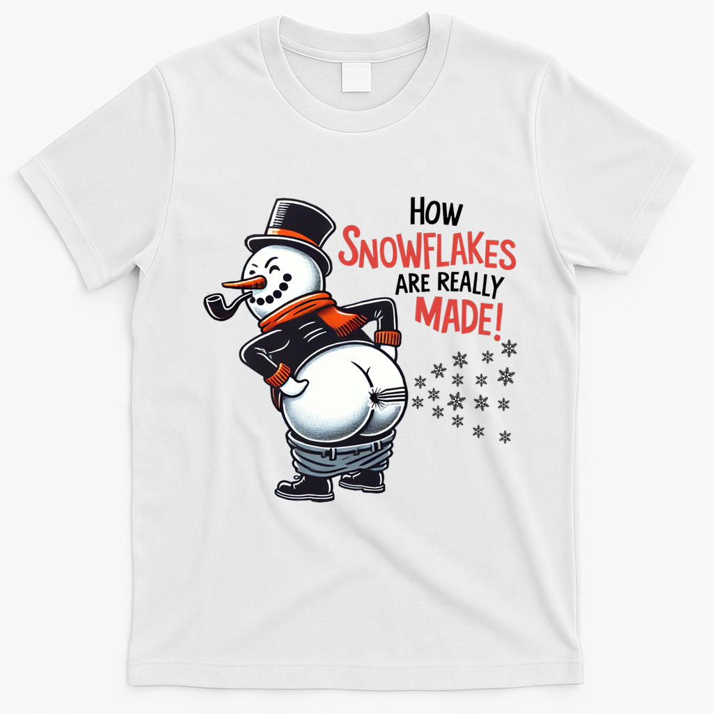 How Snowflakes Are Really Made Christmas Funny Snow Funny Gift T-Shirt - White