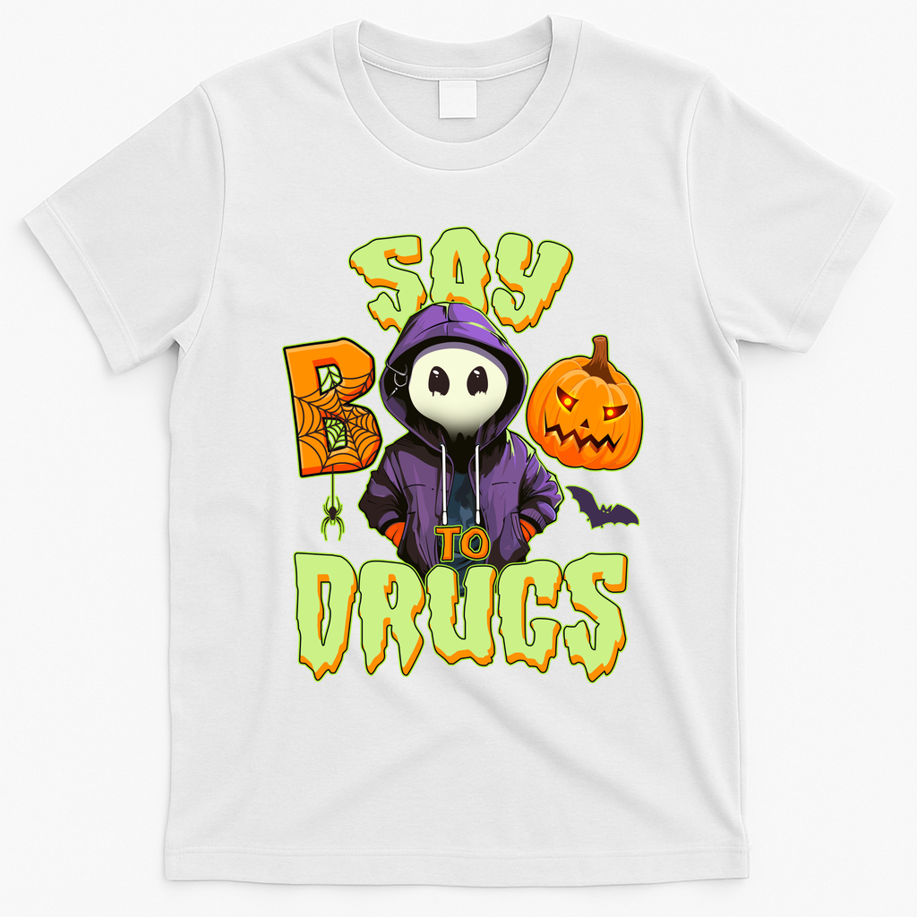 Halloween Say Boo To Drugs T-Shirt - White