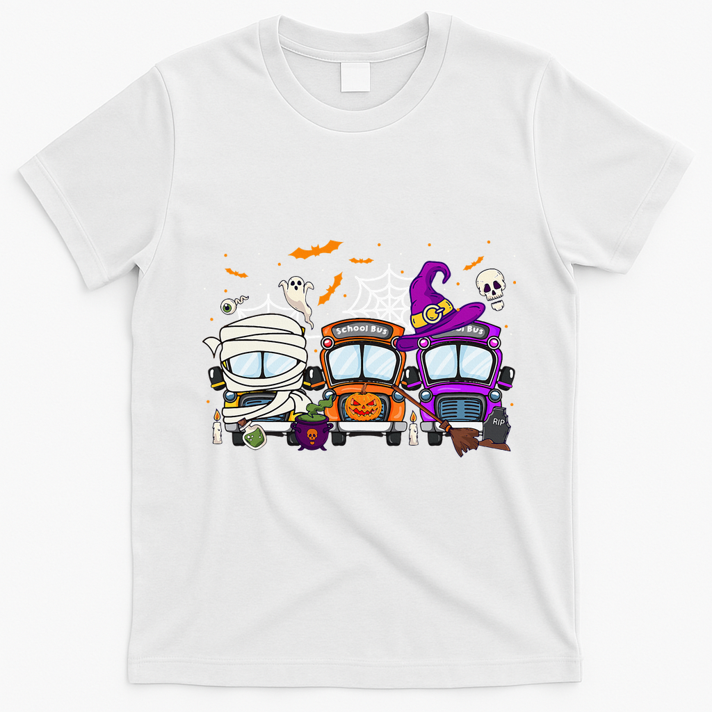 Hilarious School Bus Driver Costume for Halloween T-Shirt - White