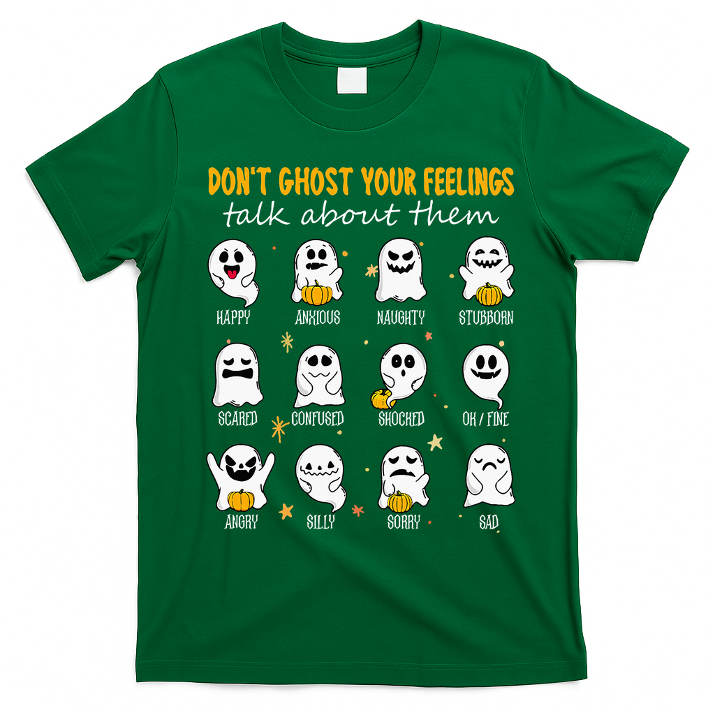 Halloween School Counselor DonT Ghost Your Feeling Teacher T-Shirt - Irish Green
