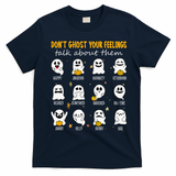 Halloween School Counselor DonT Ghost Your Feeling Teacher T-Shirt - Navy Blue