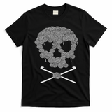Halloween Skull Crochet Lovers Yarn Funny Skeleton T-Shirt - Black