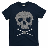 Halloween Skull Crochet Lovers Yarn Funny Skeleton T-Shirt - Navy Blue