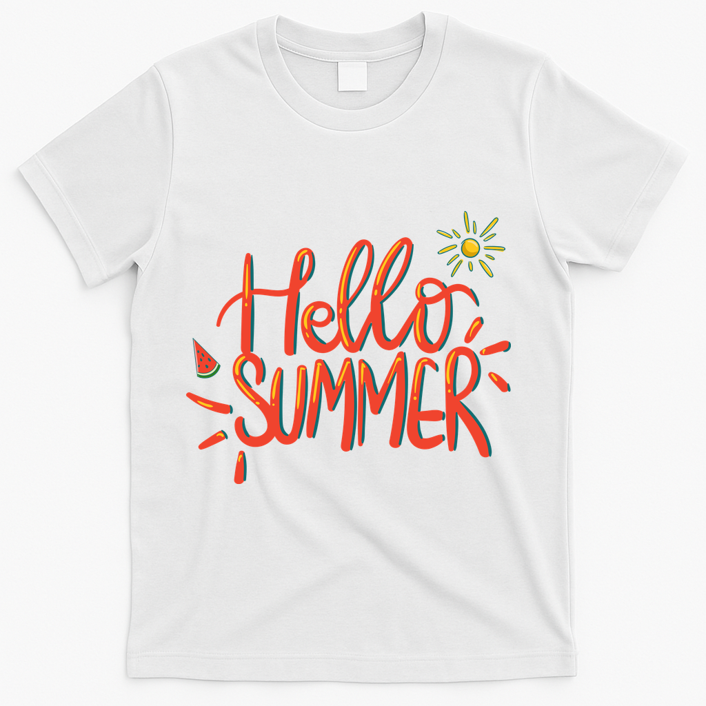 Hello Summer Fun Cute T-Shirt - White