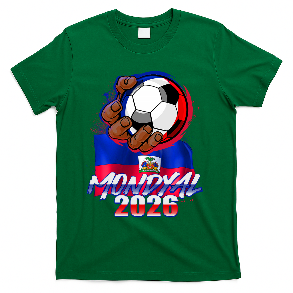 Haitian Soccer Fubol Mondyal 2026 T-Shirt - Green