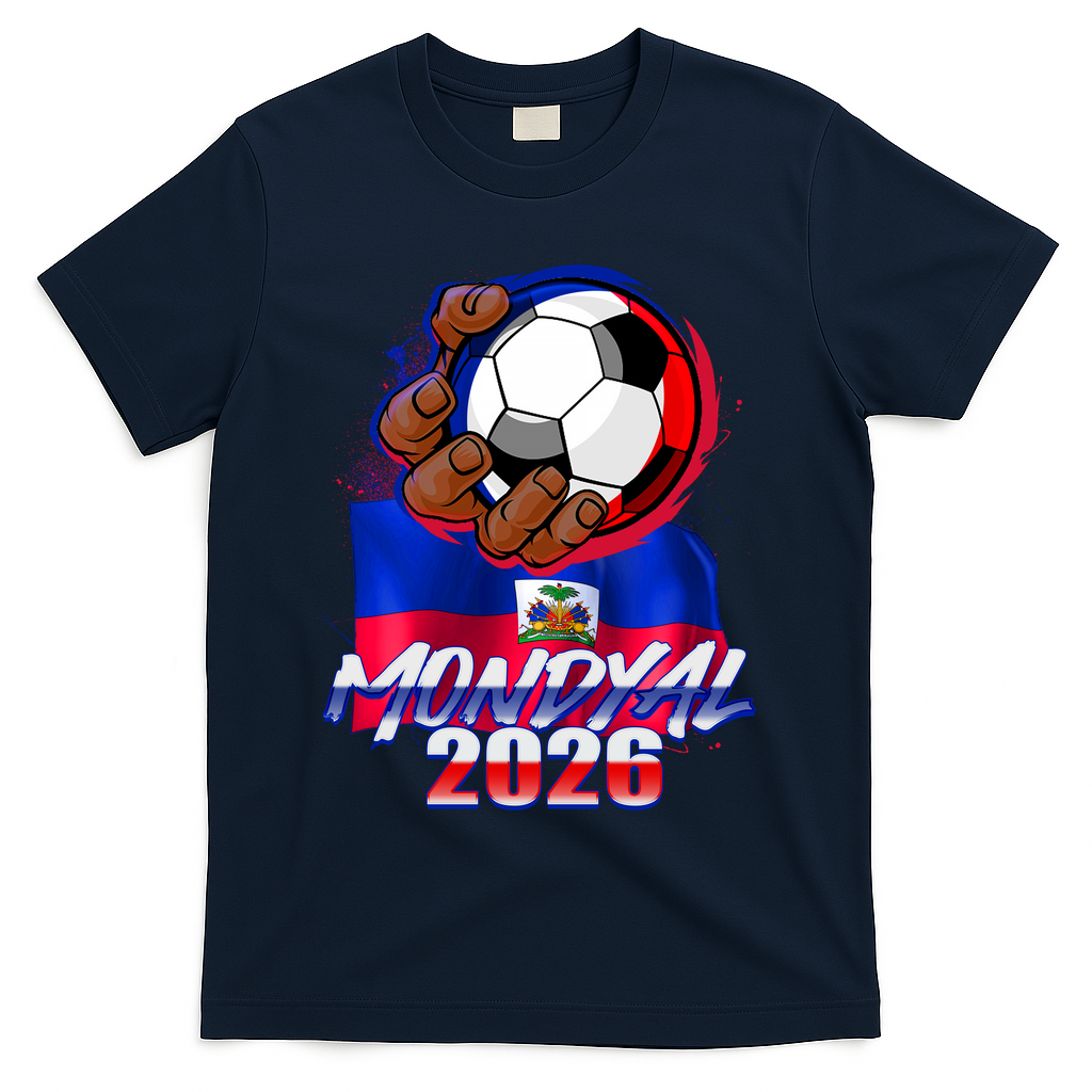 Haitian Soccer Fubol Mondyal 2026 T-Shirt - Navy