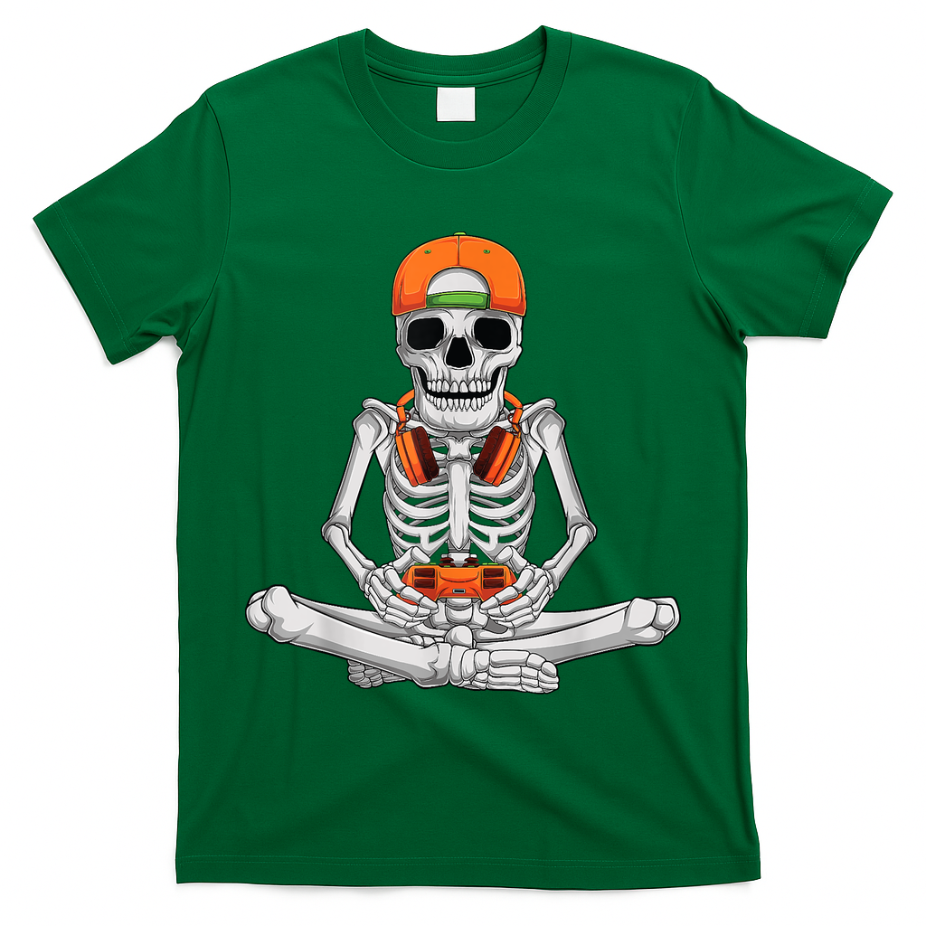 Halloween Skeleton Gamer Video Gaming Boys T-Shirt