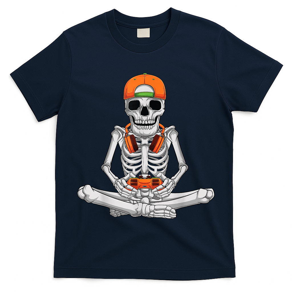 Halloween Skeleton Gamer Video Gaming Boys T-Shirt