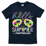 Hello Summer Happy Last Day Of School Teacher Student T-Shirt - Navy