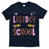 Hello Summer Happy Last Day Of School Leopard T-Shirt - Navy
