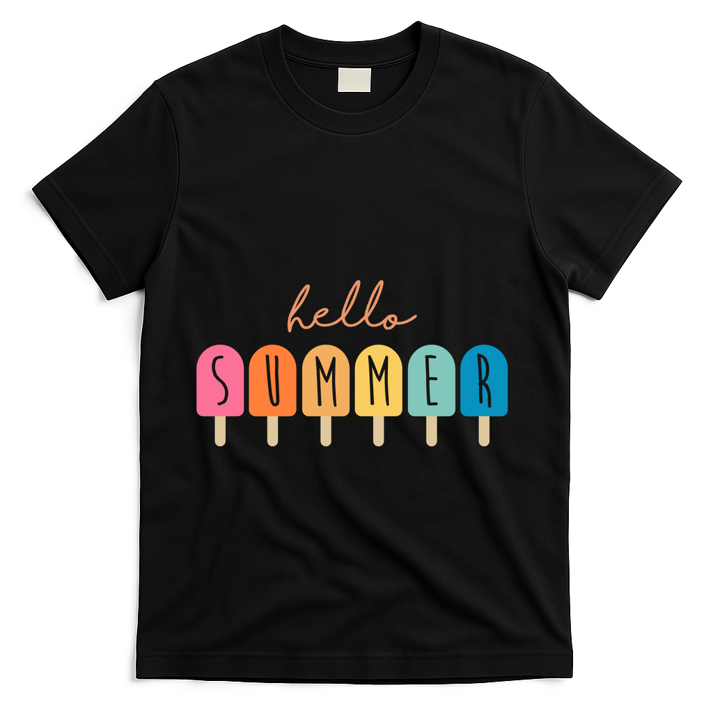 Hello Summer Ice Cream T-Shirt - Black