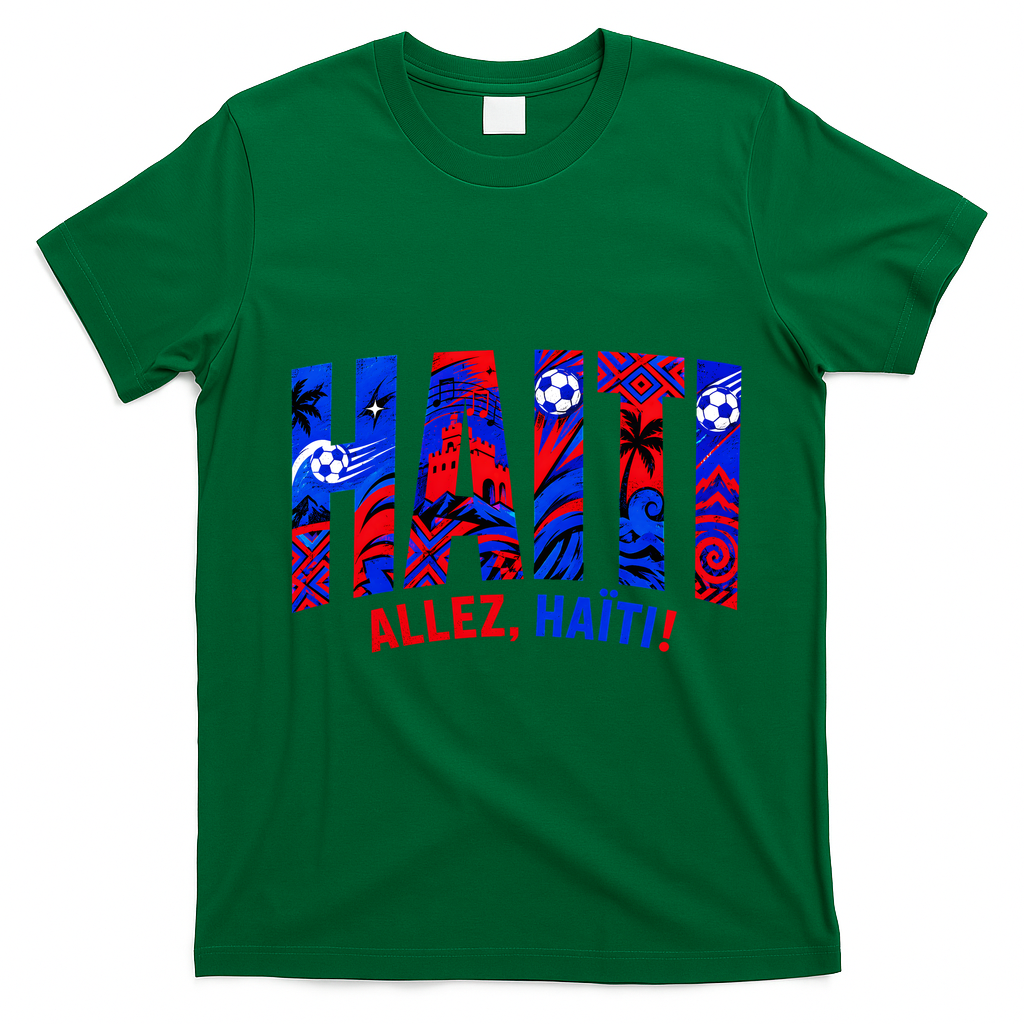 Haiti Soccer Lovers Allez, Haïti! T-Shirt - Irish Green