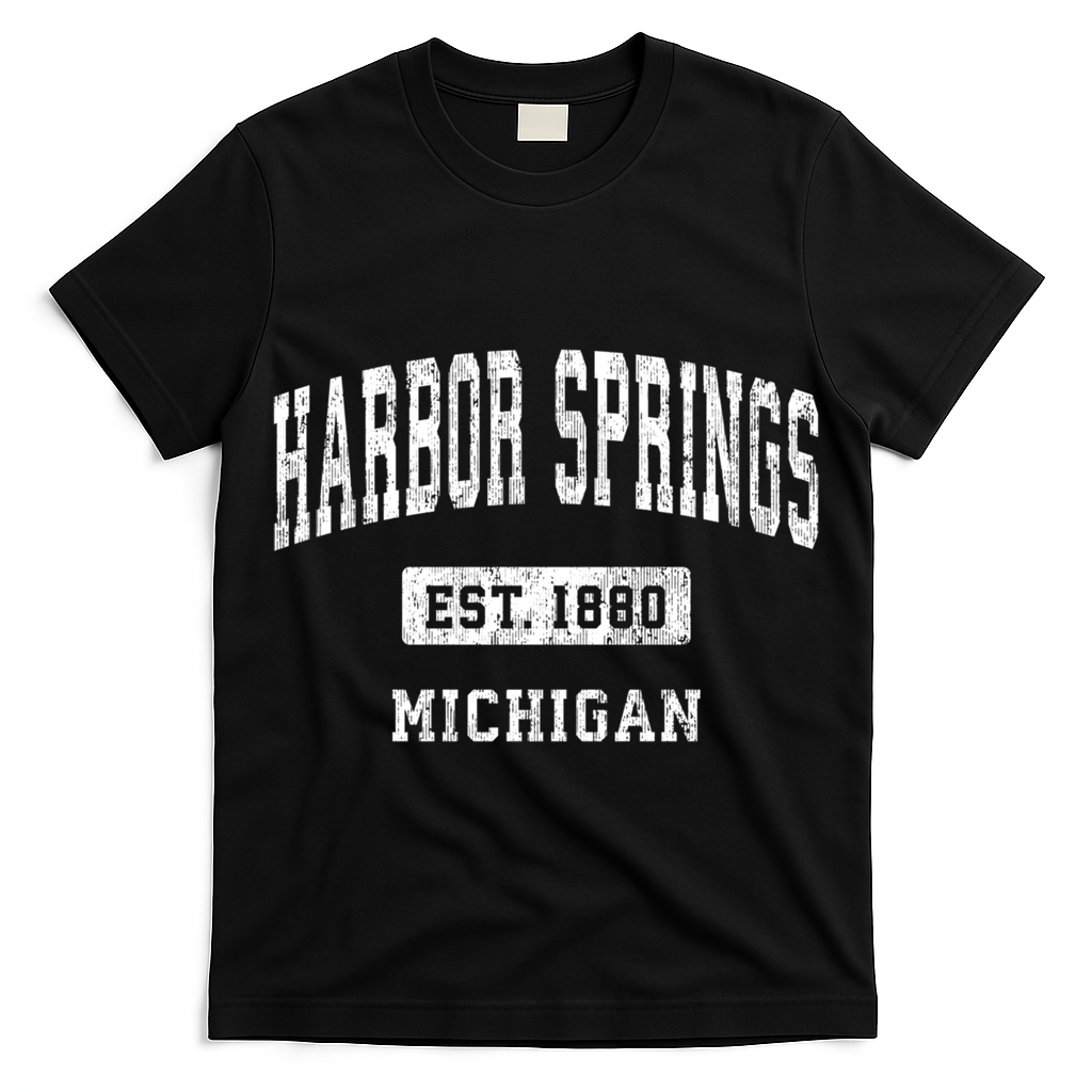 Harbor Springs Michigan Mi Vintage Established Athletic Sports Design T-Shirt