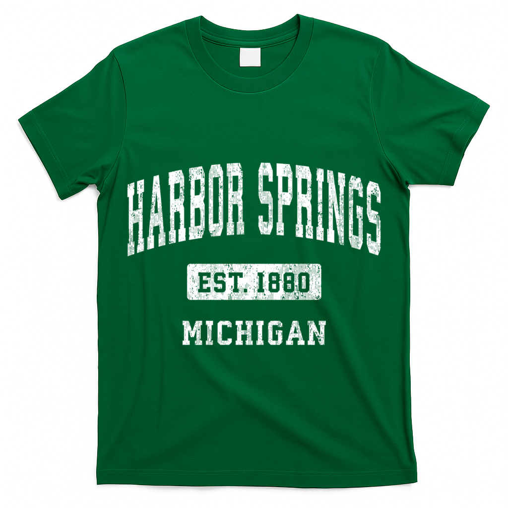 Harbor Springs Michigan Mi Vintage Established Athletic Sports Design T-Shirt