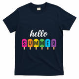 Hello Summer Popsicle Colorful T-Shirt - Navy