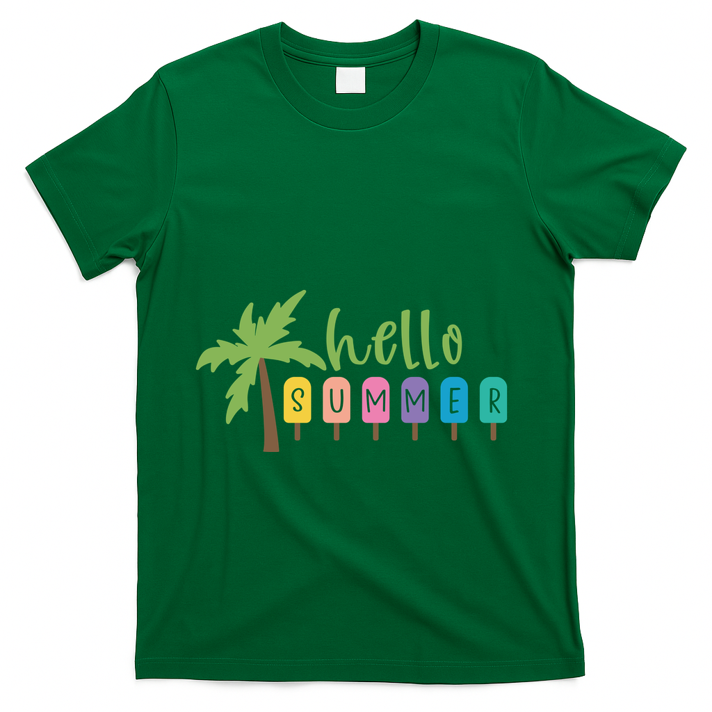 Hello Summer Popsicles Tropical T-Shirt - Green