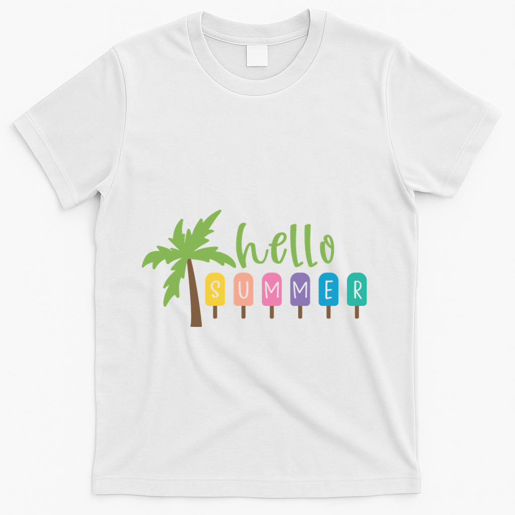 Hello Summer Popsicles Tropical T-Shirt - White