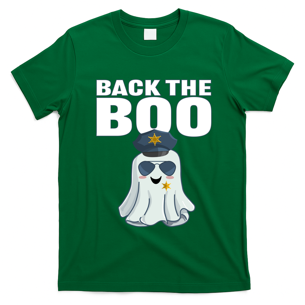 Halloween Spooky Seas The Boo Funny Police Ghost Gift T-Shirt - Irish Green