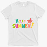 Hello Summer Starfish Colorful T-Shirt - White