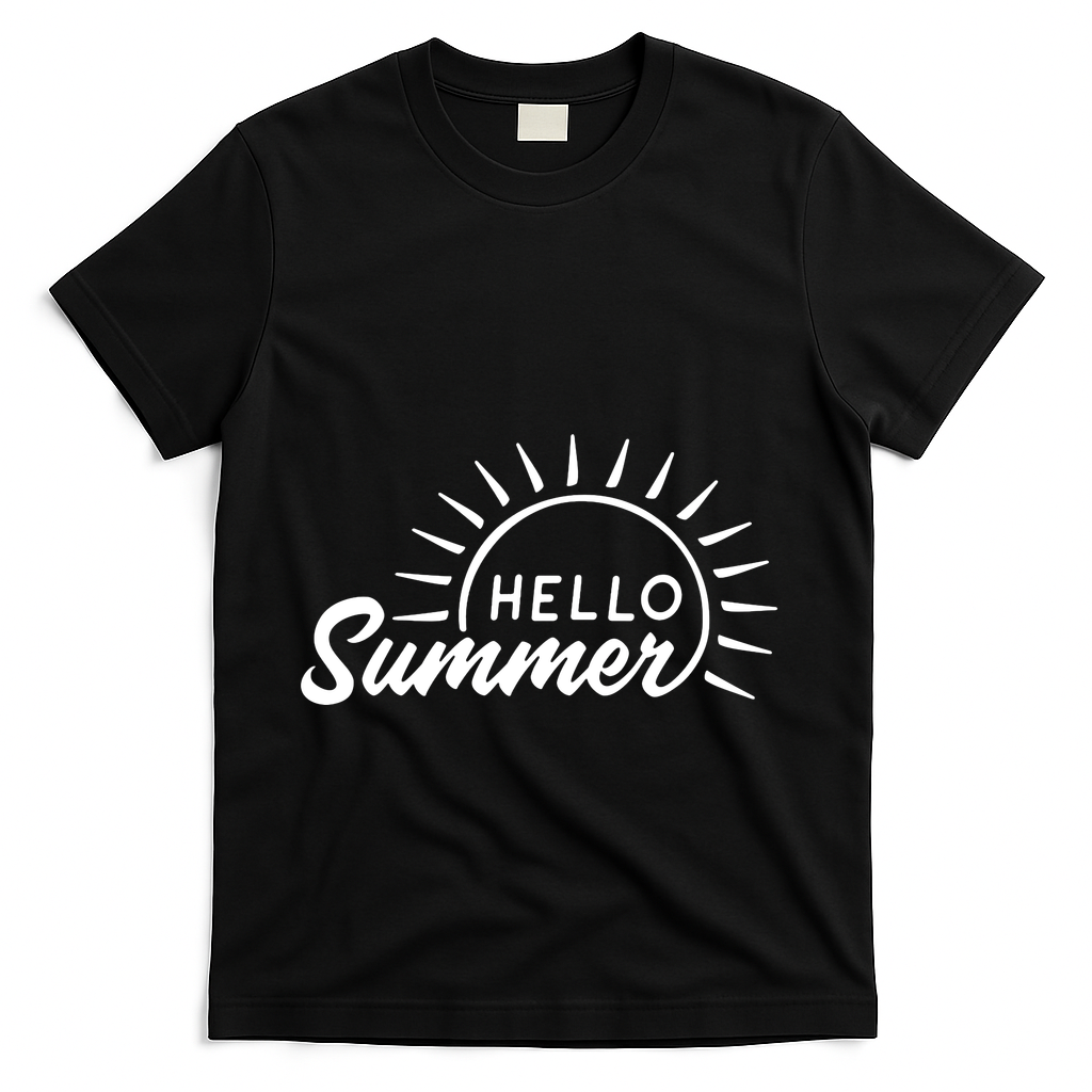 Hello Summer Sunset T-Shirt - Black