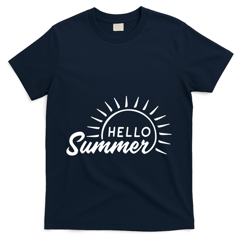 Hello Summer Sunset T-Shirt - Navy