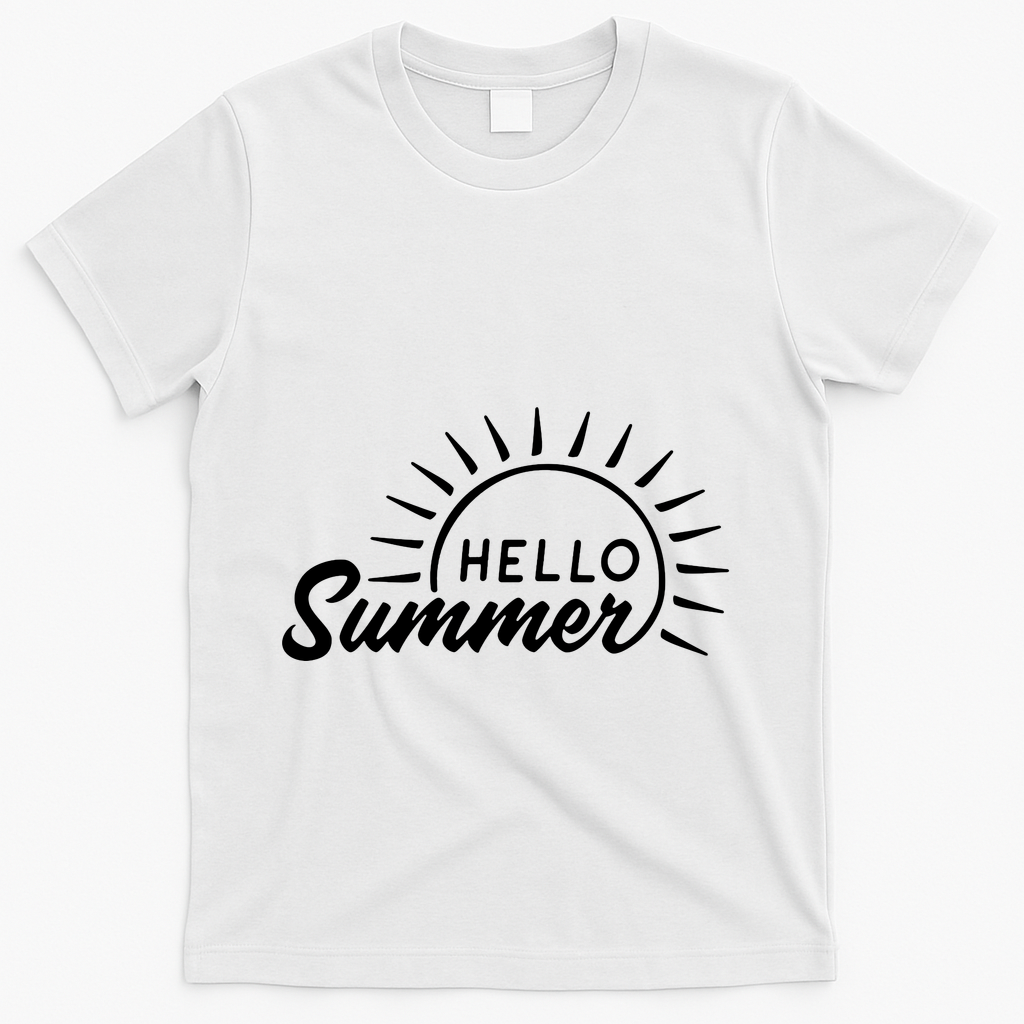 Hello Summer Sunset T-Shirt - White